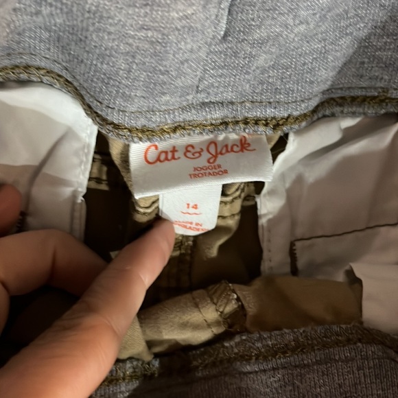 Stretch Pull-On Jogger Fit Khaki Pants with Soft Tie Waistband & Back Pockets - Picture 5 of 7